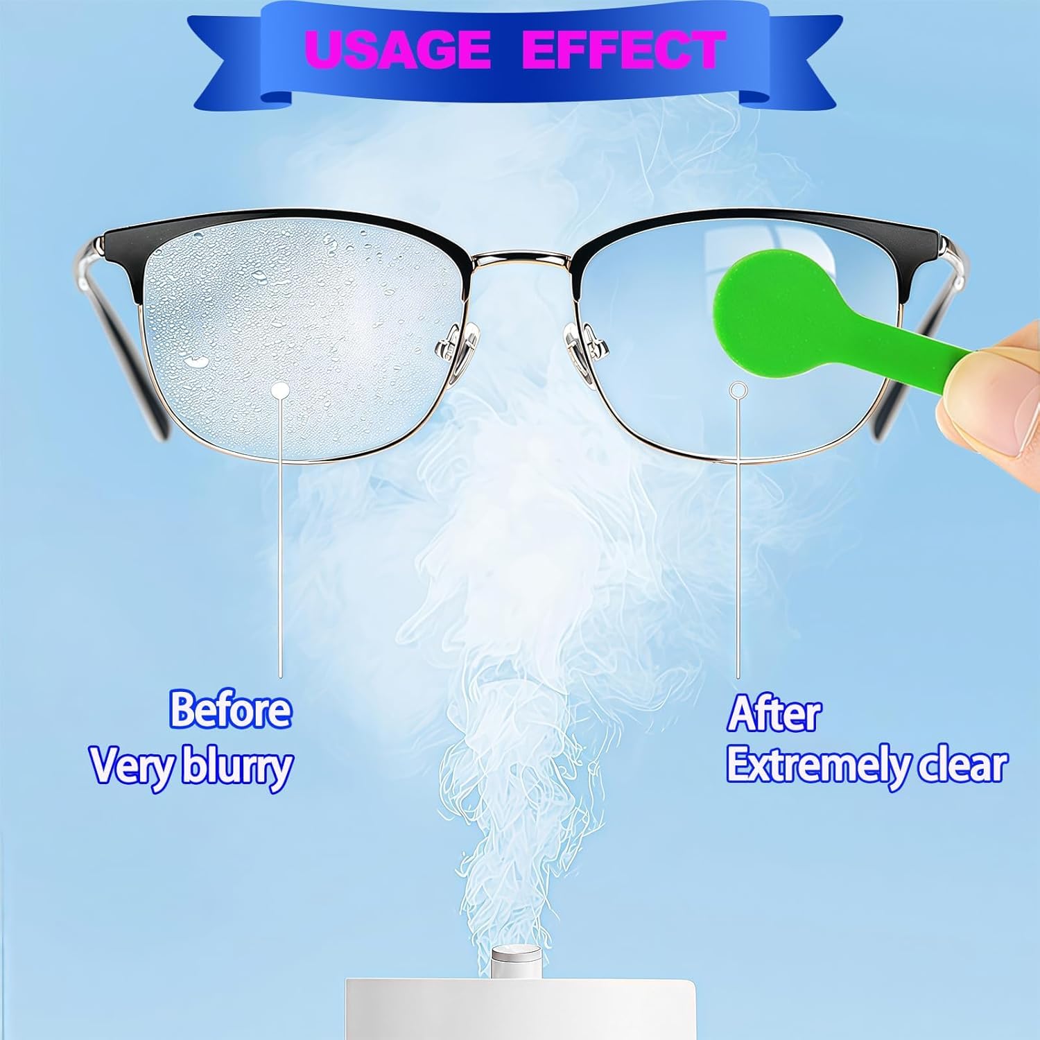 Microfiber Spectacle Lens Cleaner Clip Pack of 2 | Portable Eyeglass, Sunglass & Reading Glass Cleaning Tool | Scratch-Free Mini Brush for Clear Vision