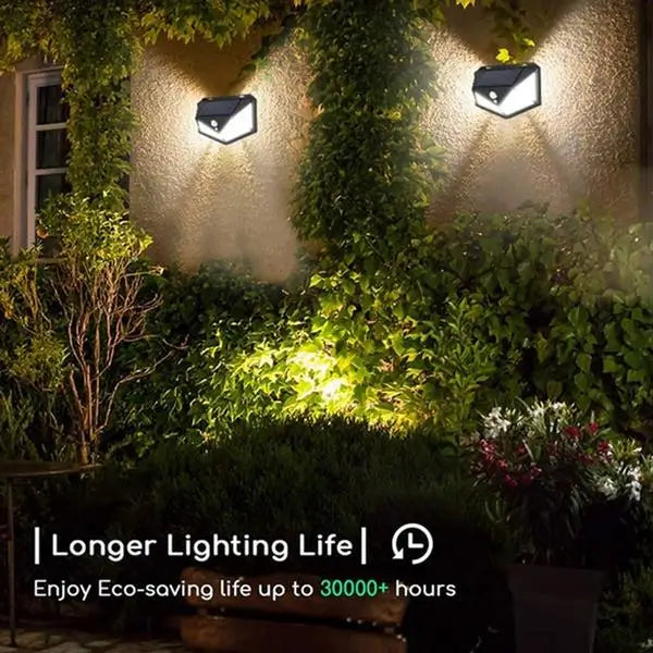 Outdoor Solar Lamp 100 LED PIR Motion Sensor Wall Light Waterproof, Solar Powered ( default, Standard )