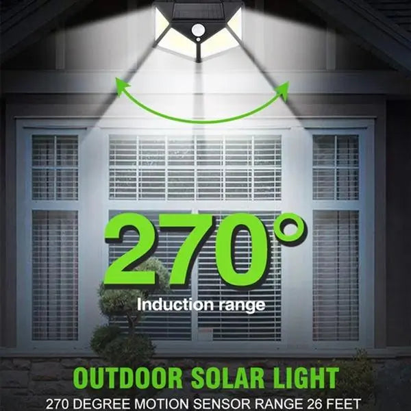 Outdoor Solar Lamp 100 LED PIR Motion Sensor Wall Light Waterproof, Solar Powered ( default, Standard )