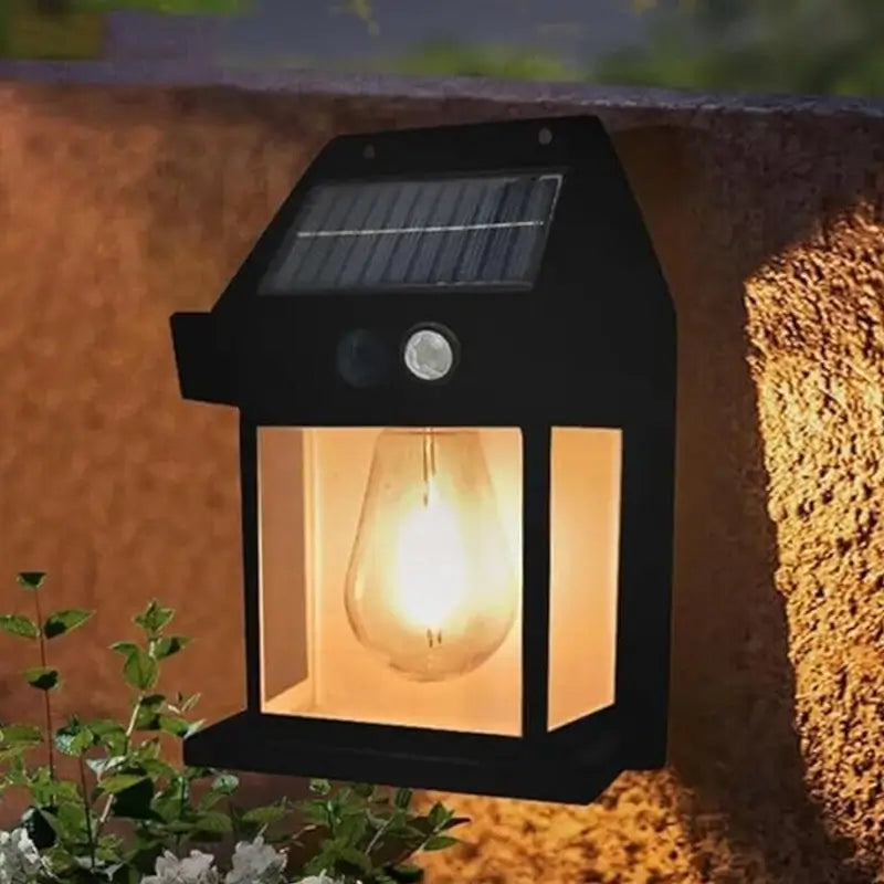 Solar Wall Lights / Lamp Outdoor, Wireless Dusk to Dawn Porch Lights Fixture, Solar Wall Lantern with 3 Modes & Motion Sensor, Waterproof Exterior Lighting with Clear Panel (1 Pc ) ( default)