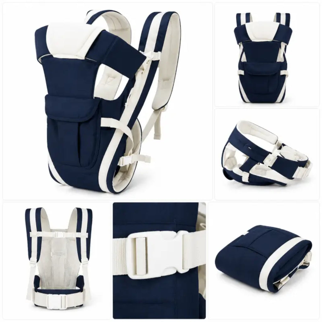 4-in-1 Baby Carrier Backpack | Adjustable Cotton Baby Carry Bag with Shoulder Support | Front & Back Carry for Infants & Toddlers (Up to 15 kg) ( default, OS )