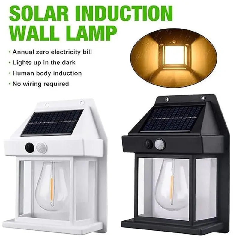Solar Wall Lights / Lamp Outdoor, Wireless Dusk to Dawn Porch Lights Fixture, Solar Wall Lantern with 3 Modes & Motion Sensor, Waterproof Exterior Lighting with Clear Panel (1 Pc ) ( default)