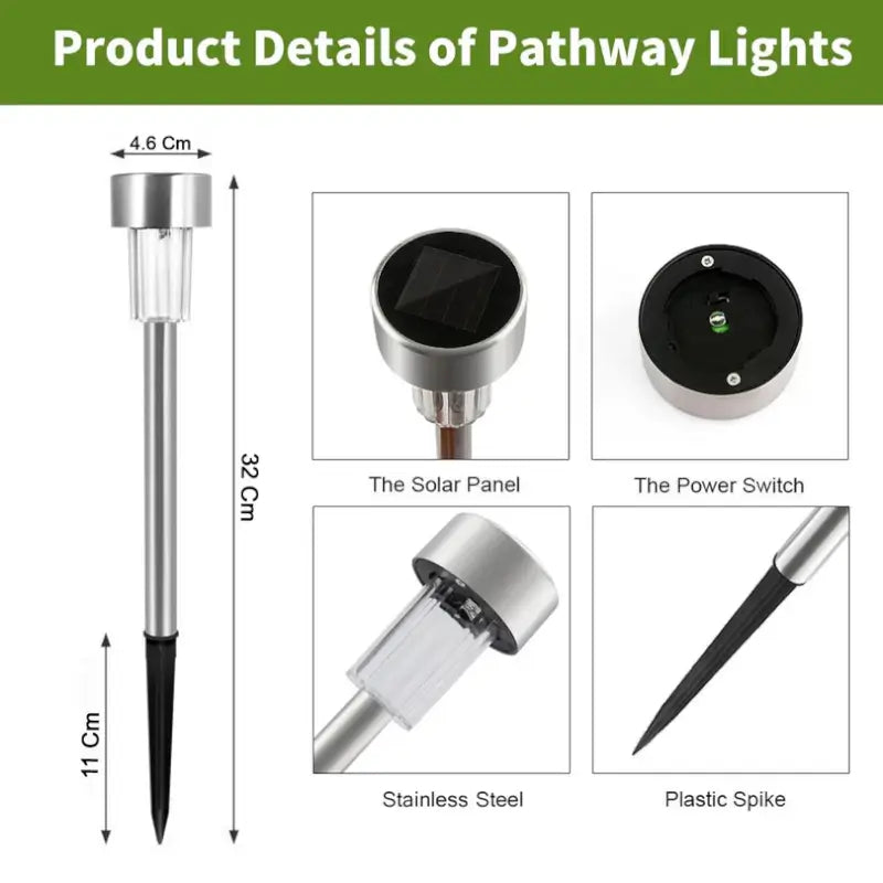 12-Piece Solar Lawn Lamp Set – Outdoor Garden Lights ( default, Standard )